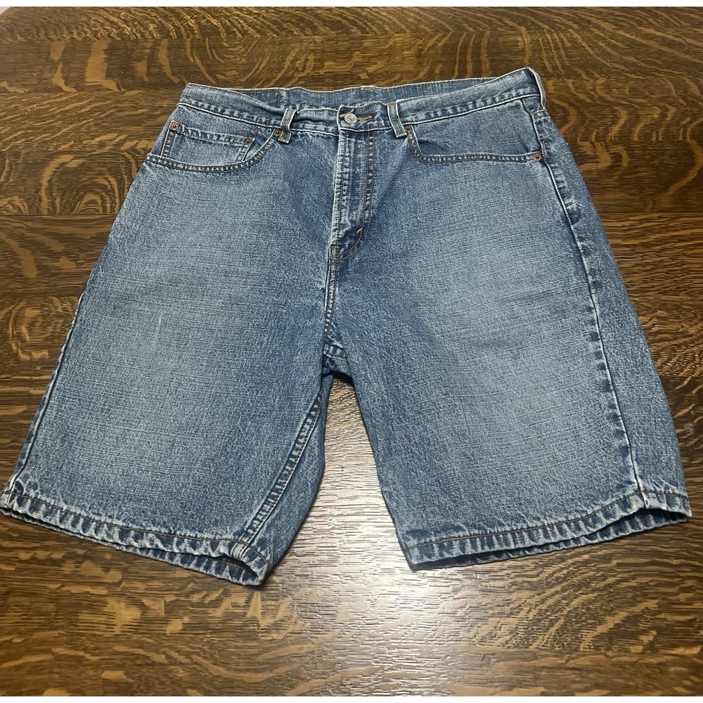 Levi's 505 Denim Shorts Mens 33 Blue Y2K Vintage Regular Fit 8" Inseam Jorts